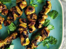 Cooking Channel serves up this Thai Marinated Grilled Chicken Skewers recipe  plus many other recipes at CookingChannelTV.com