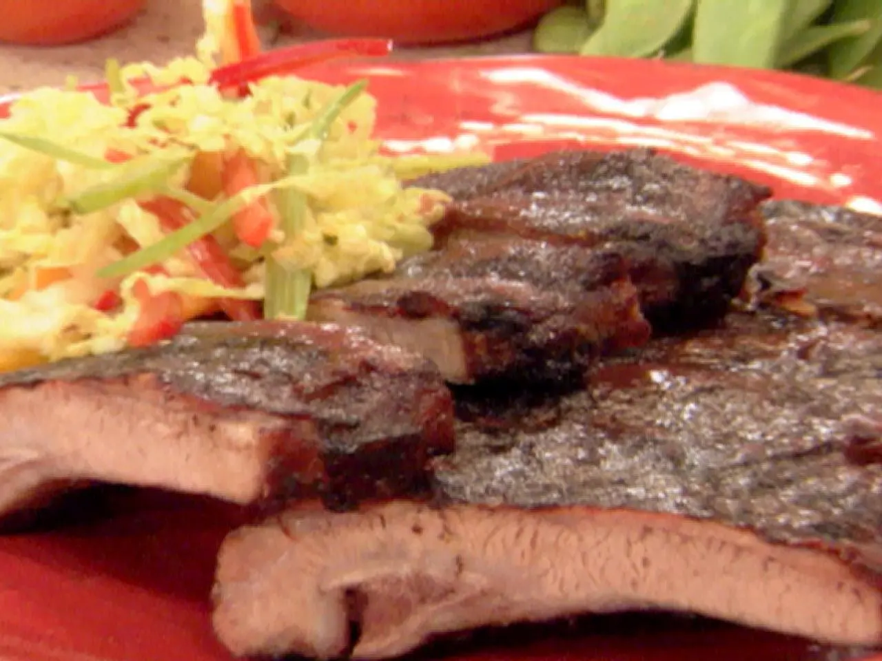 Asian Spice Rubbed Ribs with Plum Ginger Glaze