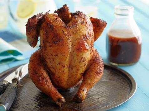 Beer Can Chicken with Cola Barbecue Sauce