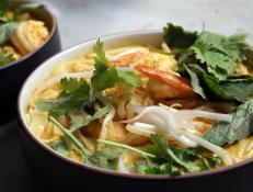 Cooking Channel serves up this Classic Shrimp Laksa with Rice Noodles recipe from Ching-He Huang plus many other recipes at CookingChannelTV.com