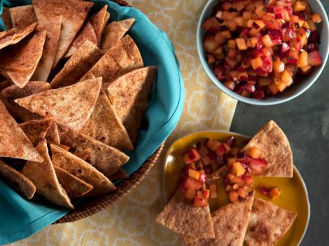 Stone Fruit Salsa with Cinnamon Chips
