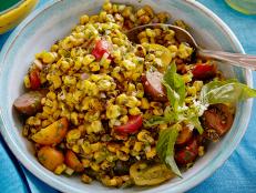 Cooking Channel serves up this Charred Corn Salad with Basil Vinaigrette recipe from Kelsey Nixon plus many other recipes at CookingChannelTV.com
