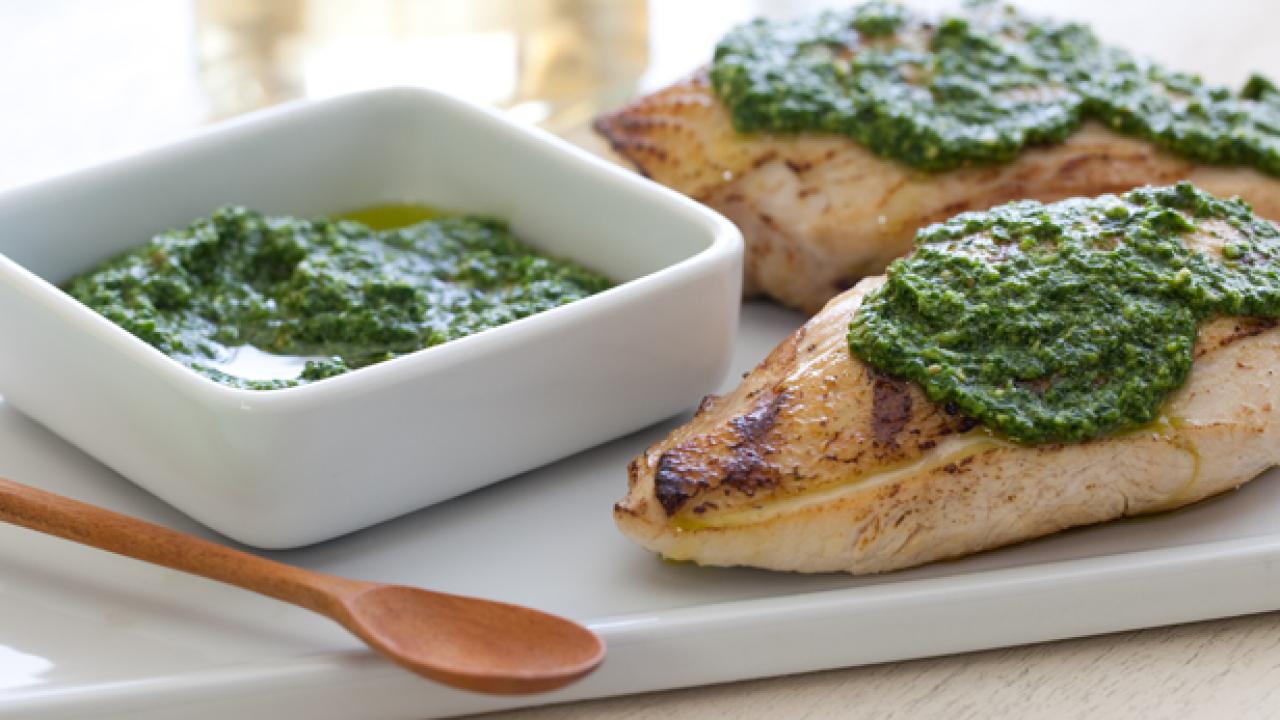 Grilled Chicken with Spinach and Pine Nut Pesto Recipes Cooking