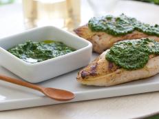 Cooking Channel serves up this Grilled Chicken with Spinach and Pine Nut Pesto recipe from Giada De Laurentiis plus many other recipes at CookingChannelTV.com