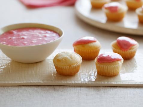 Mascarpone Mini Cupcakes with Strawberry Glaze
