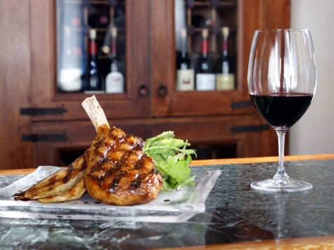 Mongolian Barbequed Grilled Veal Chop with Grilled Chinese Eggplant