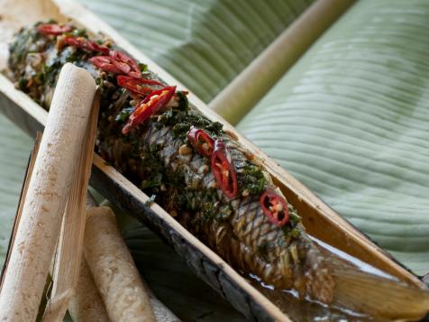 Whole Carp Cooked In Bamboo: Ca Nuong Tre