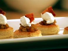 Cooking Channel serves up this Bourbon Bacon Apple Tarts recipe from Brian Boitano plus many other recipes at CookingChannelTV.com