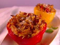 Cooking Channel serves up this Orzo Stuffed Peppers recipe from Giada De Laurentiis plus many other recipes at CookingChannelTV.com