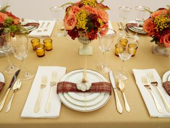 Cooking Channels Thanksgiving Holiday Inspired Traditional Table.