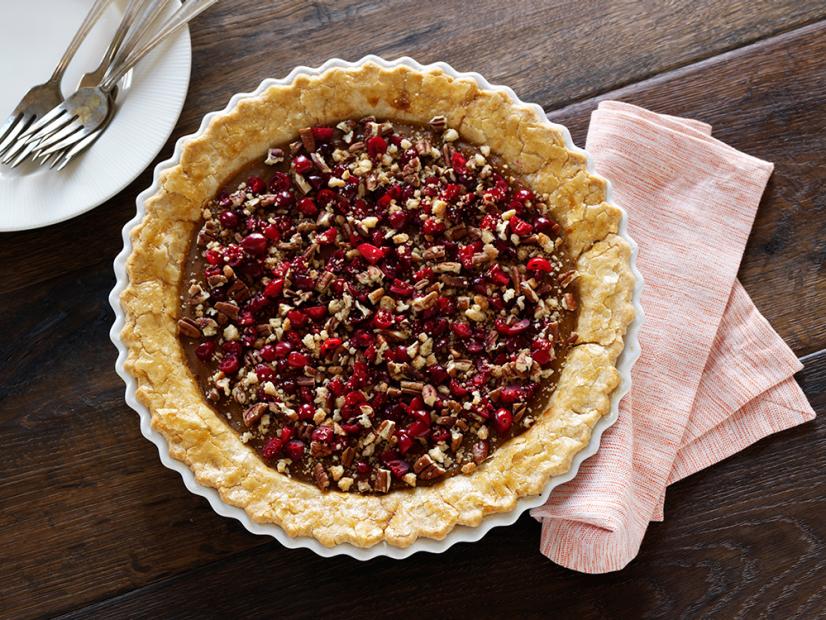 Tyler Florence - Sweet Potato Pie with Crunchy Cranberry Topping. 