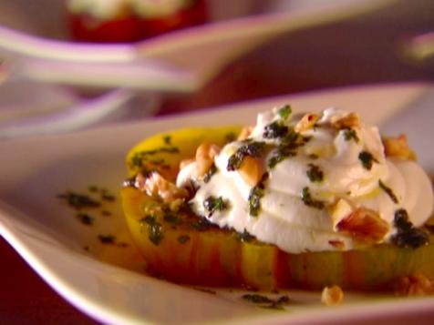 Fresh Tomato and Goat Cheese Strata with Herb Oil