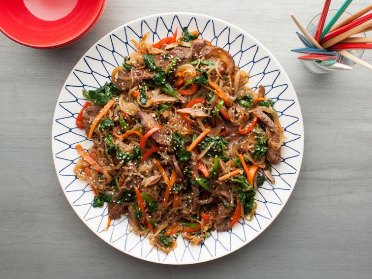 Sweet Potato Noodles with Beef and Mushrooms (Japchae) Recipes