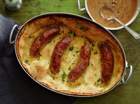 Toad in the Hole with Mustard-Onion Gravy