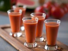 Cooking Channel serves up this Watermelon Vodka Gazpacho recipe  plus many other recipes at CookingChannelTV.com