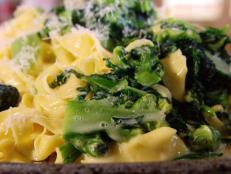 Cooking Channel serves up this Fresh Tagliatelle with Sprouting Broccoli and Oozy Cheese Sauce recipe from Jamie Oliver plus many other recipes at CookingChannelTV.com