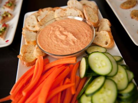 Store Bought Hummus with Roasted Red Pepper Dip
