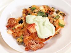 Cooking Channel serves up this Mexican Chorizo Strata recipe from Rachael Ray plus many other recipes at CookingChannelTV.com