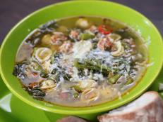 Cooking Channel serves up this Sausage and Broccoli Rabe Stoup recipe from Rachael Ray plus many other recipes at CookingChannelTV.com