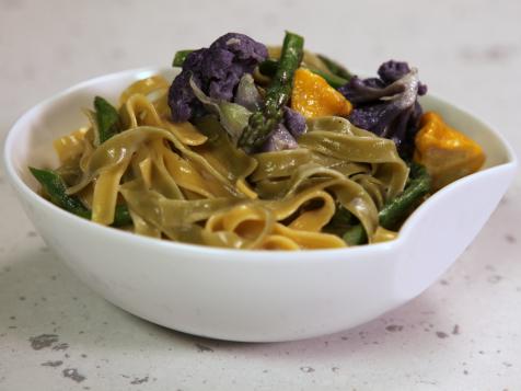 Garden-Style Straw and Hay Pasta with Bagna Cauda Sauce