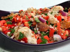 Cooking Channel serves up this Puttanesca-Style Panzanella recipe from Rachael Ray plus many other recipes at CookingChannelTV.com