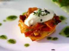 Cooking Channel serves up this Tomato Tart Tatin with Thyme Whipped Goat Cheese recipe from Lynn Crawford plus many other recipes at CookingChannelTV.com