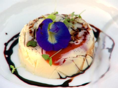 Vanilla Panna Cotta with Sweet Tomato Petals and Aged Balsamic