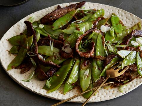 Chili Beef Stir-Fry with Scallions and Snow Peas