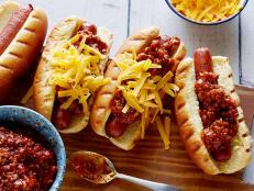 Cooking Channel serves up this Chili Dogs recipe from Tyler Florence plus many other recipes at CookingChannelTV.com