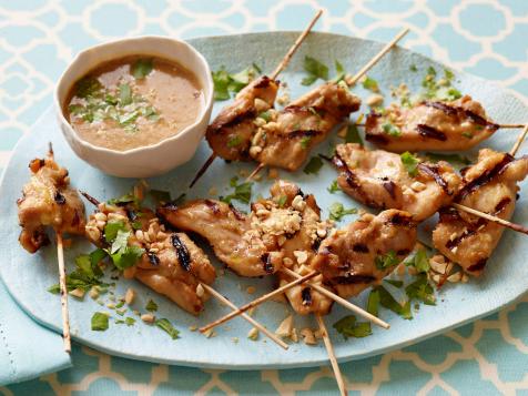 Chicken Skewers with Peanut-Ginger Marinade