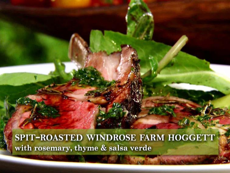 Slow Roasted Lamb Sirloin with Rosemary, Thyme, Braising Greens and