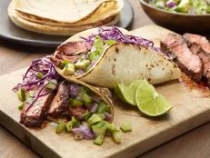 Cooking Channel serves up this Chili-Rubbed Steak Tacos recipe from Ellie Krieger plus many other recipes at CookingChannelTV.com