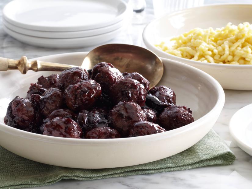 Cooking Channel german Duck Meatballs with Cherry Sauce