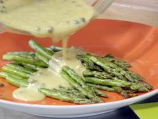 Cooking Channel serves up this Grilled Asparagus with Green Peppercorn Vinaigrette recipe from Bobby Flay plus many other recipes at CookingChannelTV.com