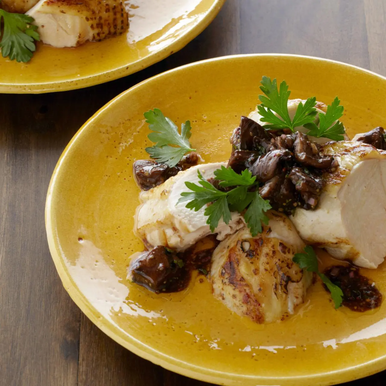 Grilled Chicken Breasts with Shiitake Mushroom Vinaigrette