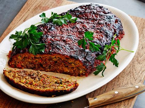 Roasted Vegetable Meatloaf with Balsamic Glaze