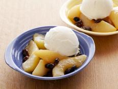 Cooking Channel serves up this Frozen Yogurt with Poached Rum Raisin Pears recipe from Bobby Flay plus many other recipes at CookingChannelTV.com