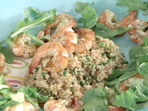 Mint Marinated Grilled Shrimp Tabbouleh Salad