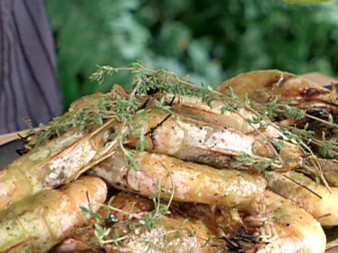 Grilled Prawns with Habanero-Toasted Garlic Vinaigrette