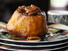 Cooking Channel serves up this Pumpkin Sticky Buns with Pecan Bourbon Caramel Goodness recipe  plus many other recipes at CookingChannelTV.com