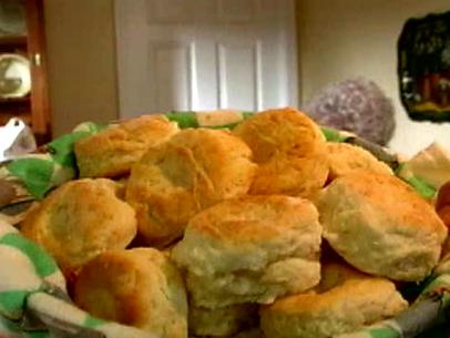 A bakset of Southern Biscuits is served.