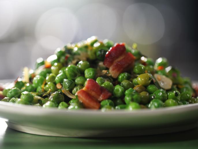 Peas and Bacon Recipes Cooking Channel Recipe Michael Symon