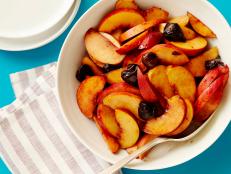 Cooking Channel serves up this Peaches with Balsamic Cherries recipe from Ellie Krieger plus many other recipes at CookingChannelTV.com