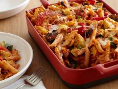Cooking Channel serves up this Baked Penne with Roasted Vegetables recipe from Giada De Laurentiis plus many other recipes at CookingChannelTV.com