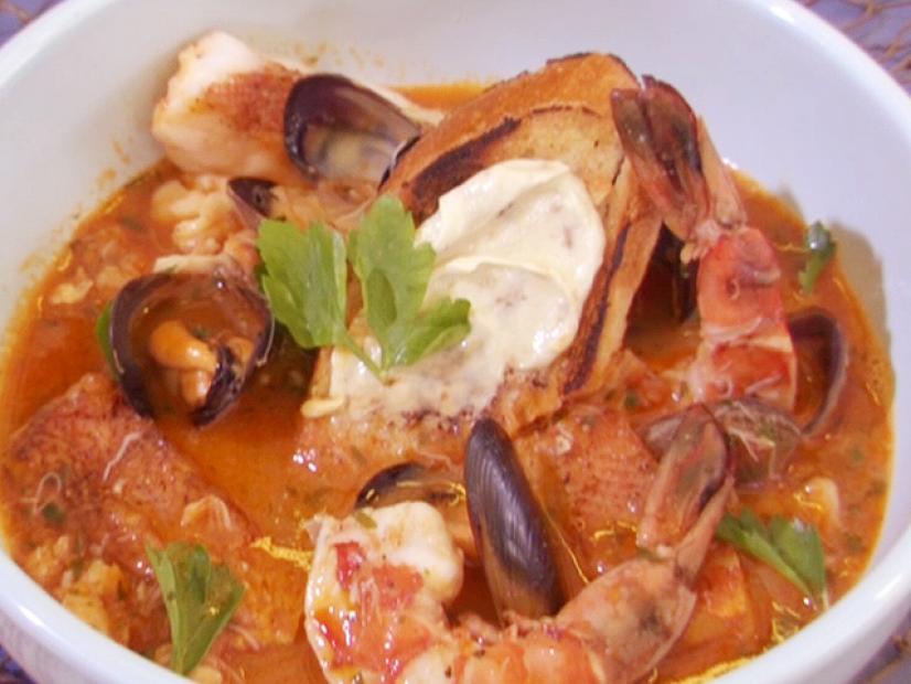 Fulton Fish Market Cioppino with Sourdough Croutons Recipe Bobby Flay