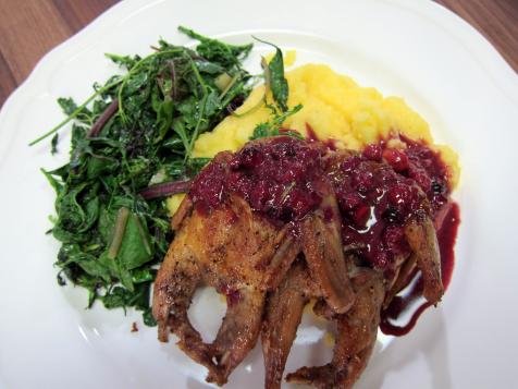 Quail with Wild Cherry and Barolo Sauce