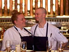 Chefs Kyle Bailey and Tiffany MacIsaac.
 
There's mischief going on.