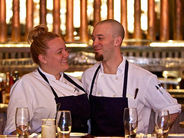 Chefs Kyle Bailey and Tiffany MacIsaac.
 
There's mischief going on.