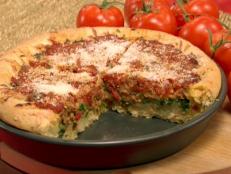 Cooking Channel serves up this Deep-Dish Pizza with Italian Sausage and Broccoli Rabe recipe from Bobby Flay plus many other recipes at CookingChannelTV.com
