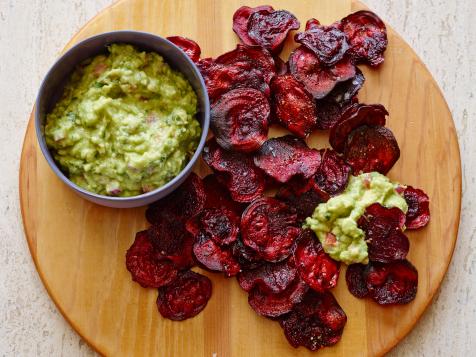 Guacamole and Baked Beet Chips